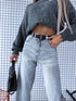 DAD FIT джинсы "WODOO" T265-17 - СВЕТЛО-СЕРЫЕ